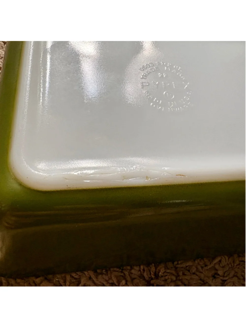 Vintage Pyrex Verde 0503 refrigerator dish